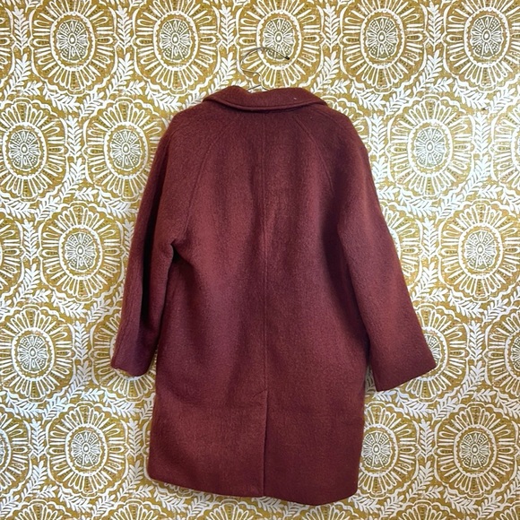 NWT Levi’s Men’s Wool Blend Oversized Slouch Overcoat Cherry Mahogany-Red size S - Picture 9 of 12